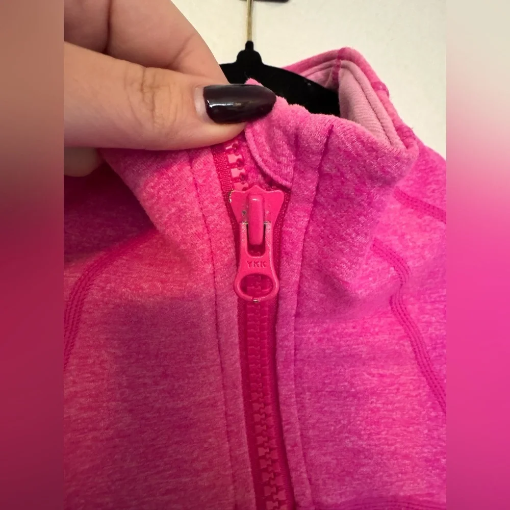 Lululemon Define Jacket Full Zip Heathered Bright Pink Size 10 EUC - Picture 8 of 9
